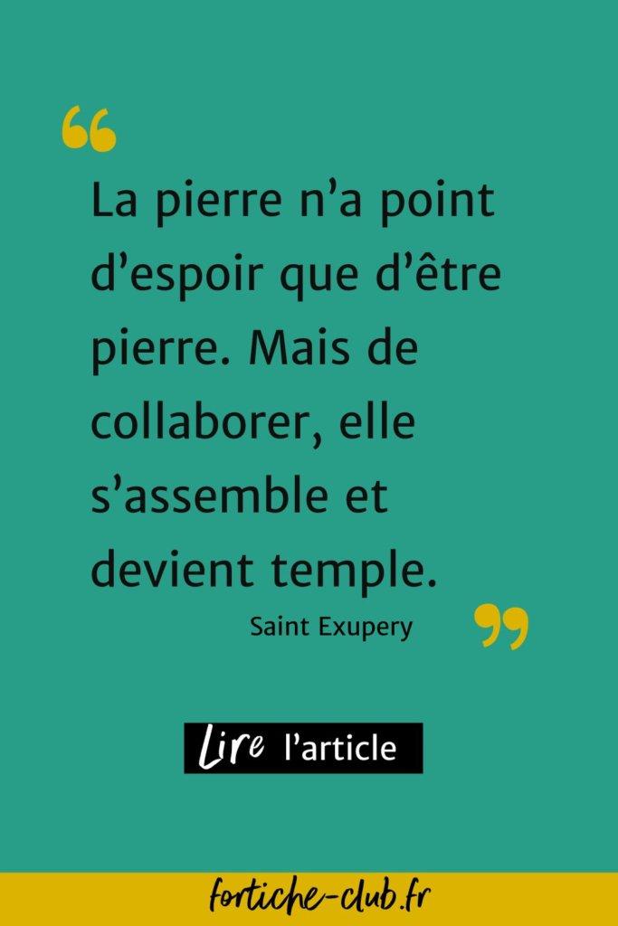 Citation sur la collaboration au travail de Saint Exupery sur la collaboration au travail 